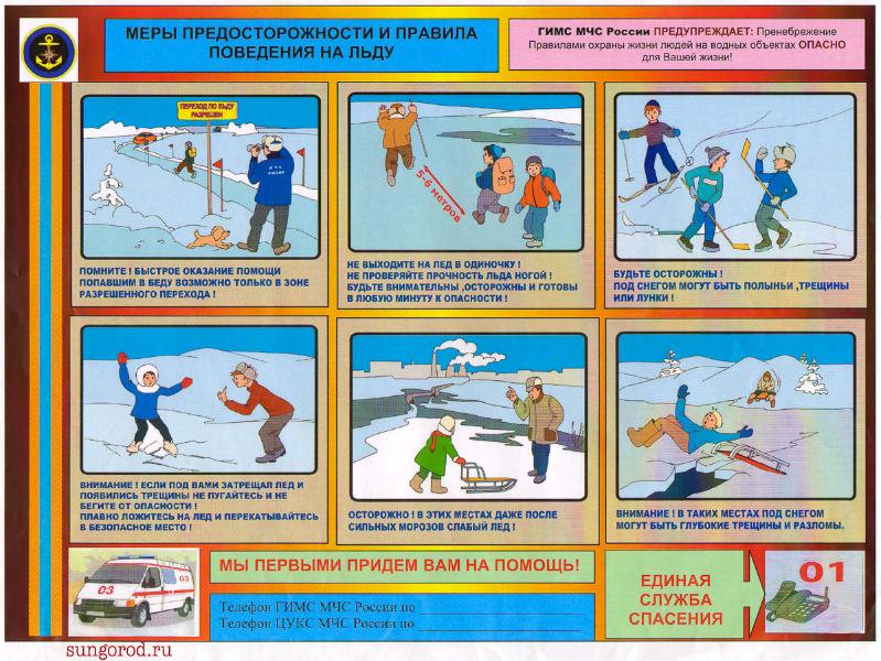 Памятка: меры предосторожности и правила поведения на льду